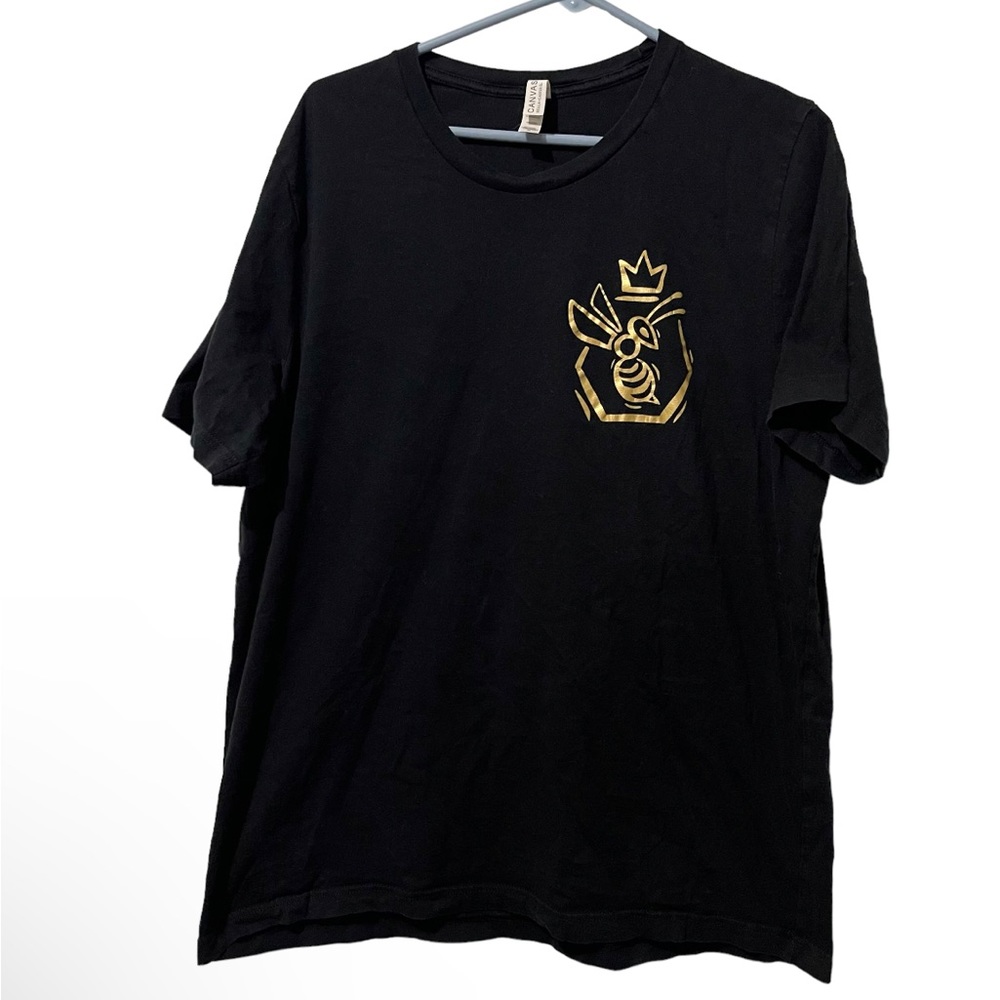 Canvas Shirt Men XL Black Cotton Ant Crown Lightweight Logo Casual Short Sleeve